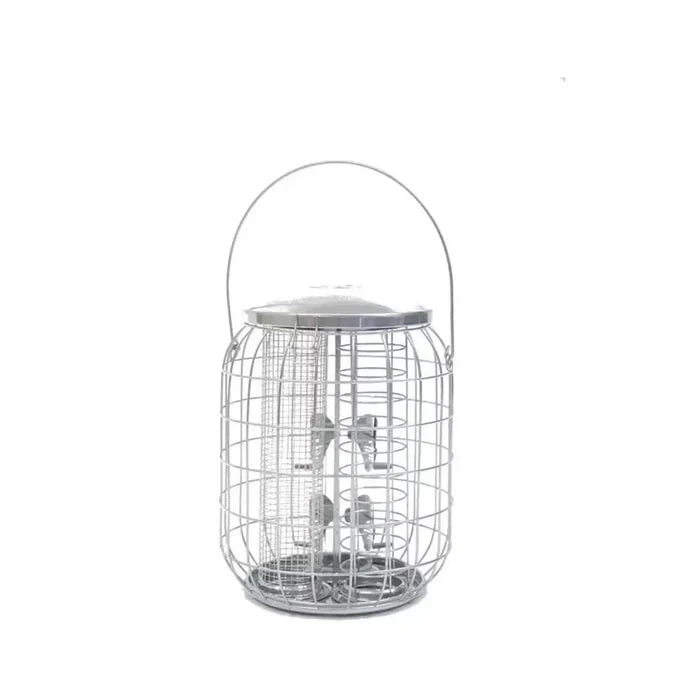 Henry Bell Sterling 3-in-1 squirrel proof feeder, seed, fat ball and peanut feeders inside a metal cage