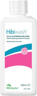 Hibiwash antimicrobial skin cleanser in a 500ml bottle