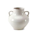 High Creamy White Vases with Two Handles