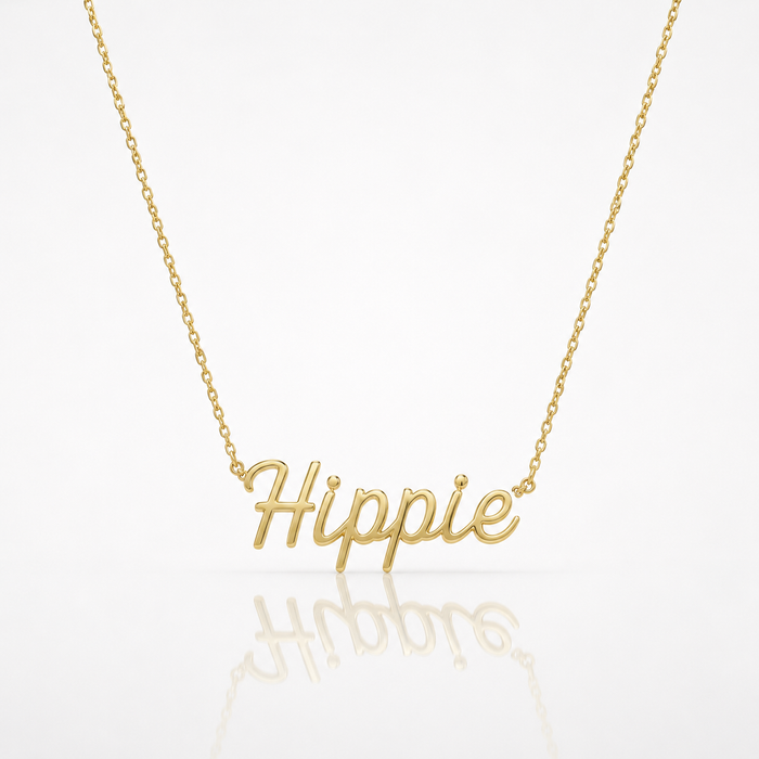 Hippie Script Necklace