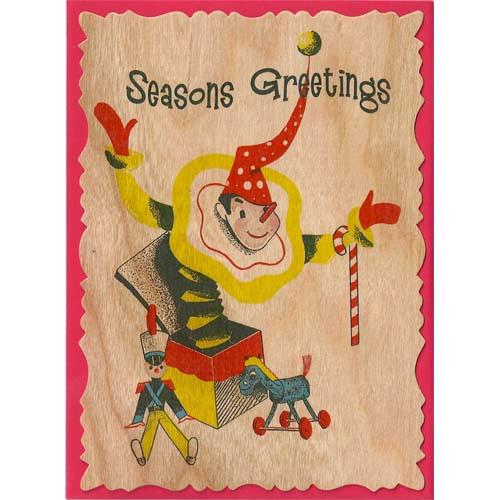 Holiday Wood Card - Jack In The Box