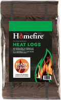 Homefire Heat Logs, a pack of 12 compressed logs made from 100% recycled wood waste