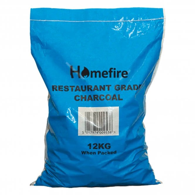 Homefire Restaurant Grade lumpwood charcoal, a 12kg bag of large natural hardwood lumps