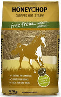 Honeychop Chopped Oat Straw 12.5kg bag, pure dust-extracted high fibre oat straw chaff, front of pack