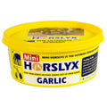 Horslyx Garlic Mini Lick 650g hand-held tub for horses and ponies in the fly season