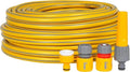 Hozelock 15m garden hose starter set coiled, with its tap and hose connectors