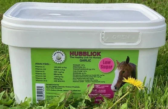 Hubblick Garlic horse lick block, low sugar vitamin and mineral lick