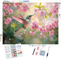 Hummingbird and Pink Blossoms