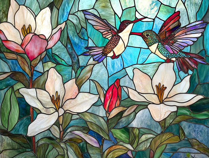 Hummingbirds Among Beautiful Blossoms