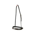Hy Equestrian plain flat leather cavesson noseband in brown, Cob size, with buckle fastening
