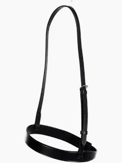 Hy Equestrian Plain Noseband in brown leather, a flat replacement noseband for a bridle