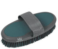 Hy Sport Active soft touch body brush in alpine green, a large oval brush with dense soft polypropylene bristles