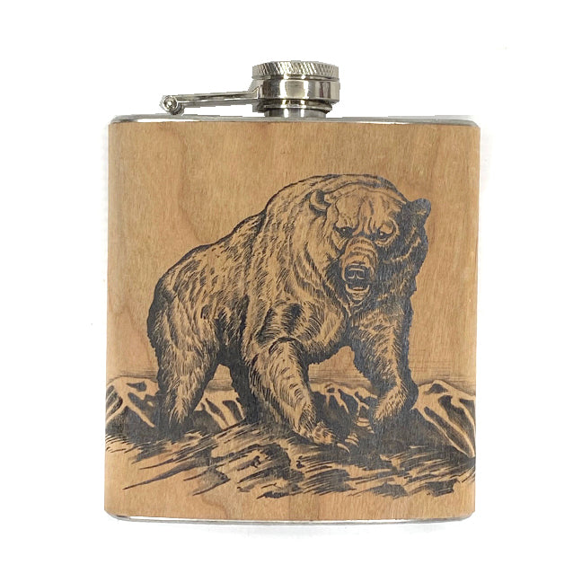 bear wood flask
