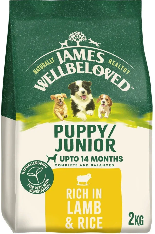 James Wellbeloved Puppy Lamb & Rice hypoallergenic dry dog food, 2kg bag