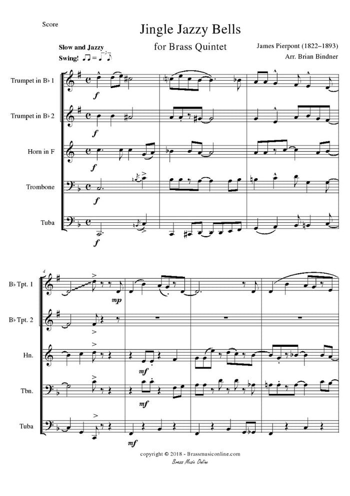Jingle Jazzy Bells - Brass Quintet