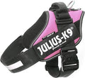 Julius-K9 IDC Powerharness in pink, size 4, the largest size, showing the back saddle and lead ring
