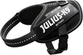 Julius-K9 IDC Powerharness in black, size Baby 2, showing the saddle back panel and side patch