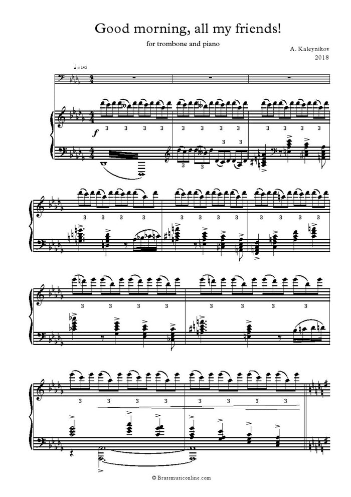 Kaleynikov - Good Morning My Friends - Trombone and Piano