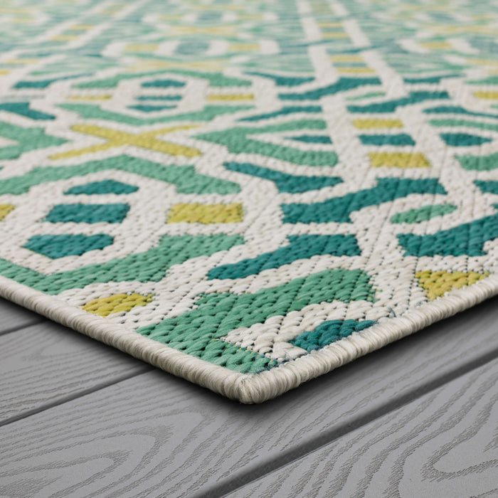 Karastan Drew & Jonathan Outdoor Wintergreen Area Rug 92436 E306 Green