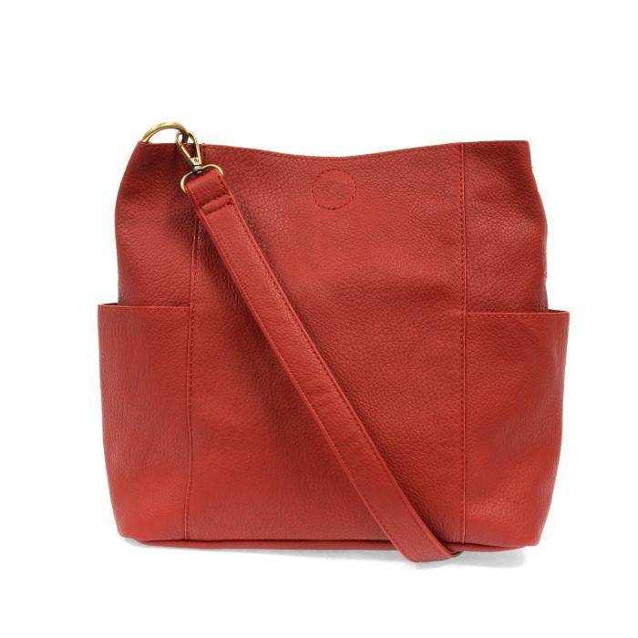 Kayleigh Side Pocket Bucket Bag Red