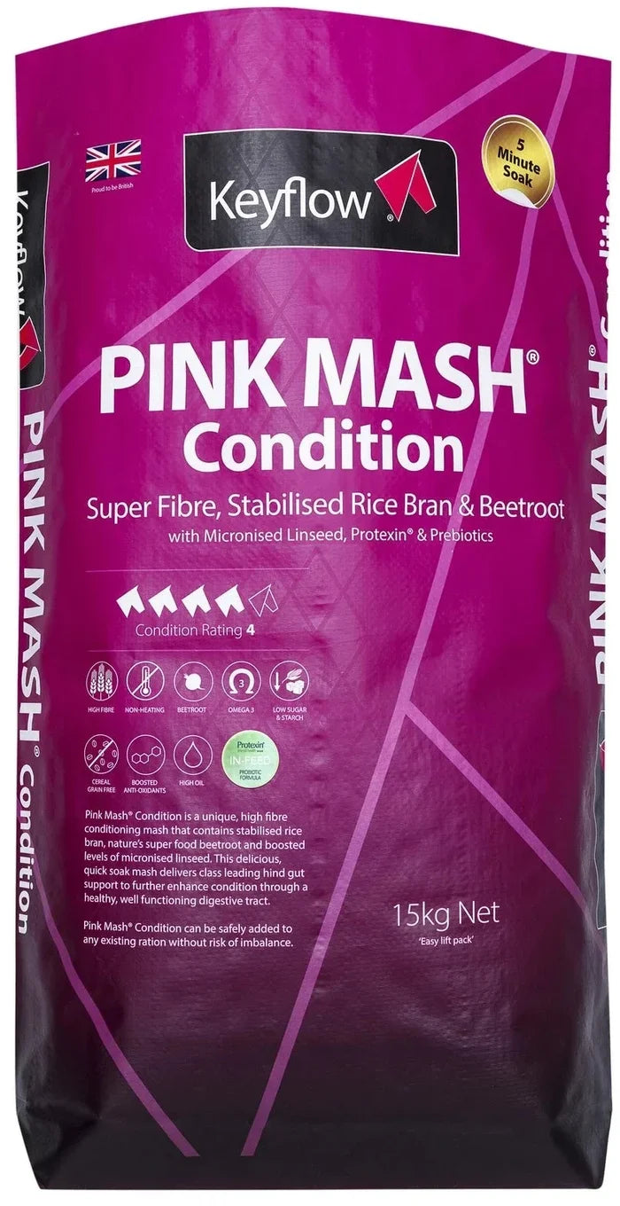 Keyflow Pink Mash Condition 15kg bag of cereal-free conditioning mash for horses