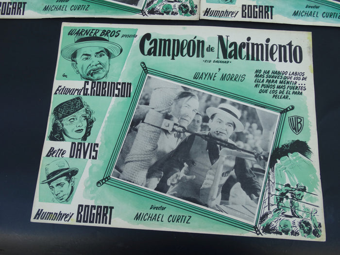 Kid Galahad 1937 (Campeon de Nacimiento) Lobby Cards, set of 3.