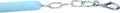 KM Elite premium stall chain in pale blue, 130cm covered cord with a metal clip at each end