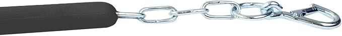 KM Elite stall chain in black, coiled to show the aircraft cord centre and the spring clip fitted at each end
