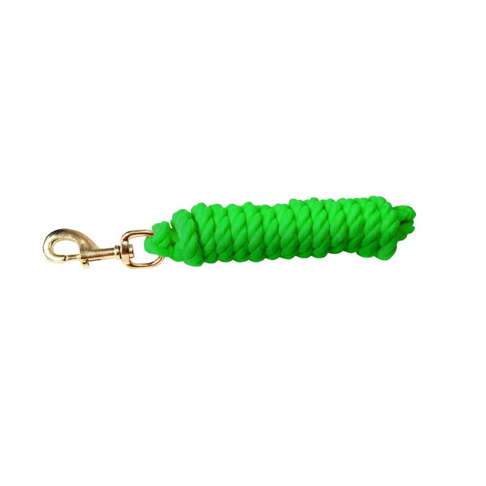 KM Elite superfine cotton lead rope in hot green, 2 metres of fine cotton braid