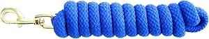 KM Elite double braided round cotton lead rope in royal blue