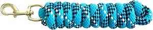 KM Elite 7ft double braided round cotton lead rope in baby blue
