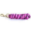 KM Elite 7ft double braided round cotton lead rope in raspberry pink