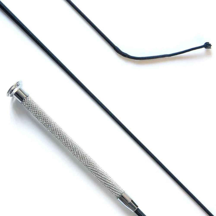 KM Elite dressage whip, 110cm, with a white crystal-set grip