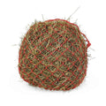 KM Elite Deluxe haynet in red, 40 inch net with 2 inch holes and chrome-finished iron rings at the drawcord