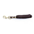 KM Elite poly lead rope in black, 6ft, showing the extra-large brass snap clip