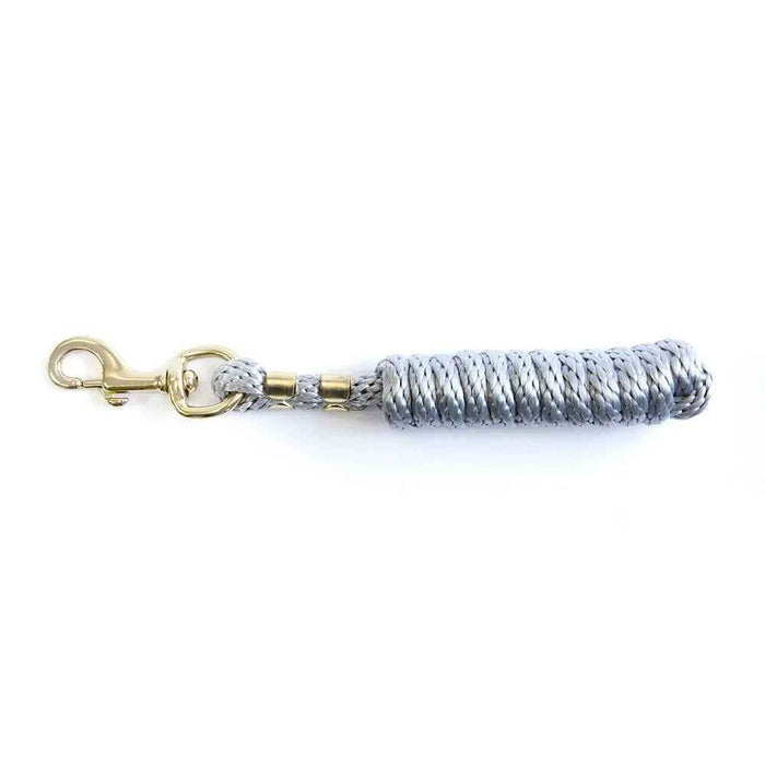 KM Elite poly lead rope in grey, 6ft, with brass snap clip