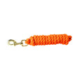 KM Elite poly lead rope in hot orange, 6ft, with an extra-large brass snap clip