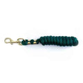 KM Elite poly lead rope in hunter green, 6ft, with brass snap clip
