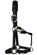 KM Elite padded nylon headcollar in black, size Small (Large Pony), padded noseband and headpiece