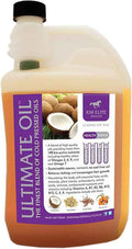 KM Elite Ultimate Oil in a 5 litre container, cold-pressed plant-based omega oil supplement for horses