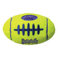 KONG AirDog squeaker football in tennis-ball material, small oval fetch toy for little dogs