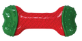 KONG CoreStrength chew bone for smaller dogs in festive red and green with moulded texture