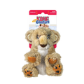 KONG Comfort Kiddos lion, a soft plush dog toy with a mane and a removable squeaker, large size