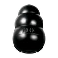 KONG Extreme black rubber stuffable dog toy standing upright, tiered snowman profile