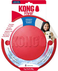 KONG Flyer red natural rubber flying disc for dogs, large size, shown face on