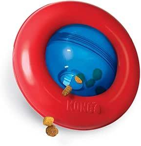 KONG Gyro treat dispensing dog toy, large size, with a spinning centre orb inside an outer ring
