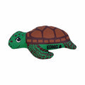 KONG Maxx Turtle plush dog toy with a brown patterned shell, green head and four green flippers