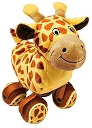 KONG TenniShoes Giraffe plush dog toy with a tennis ball built into each of its four feet