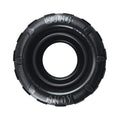 KONG Traxx tyre-shaped natural rubber dog toy with a hollow inner channel for treats