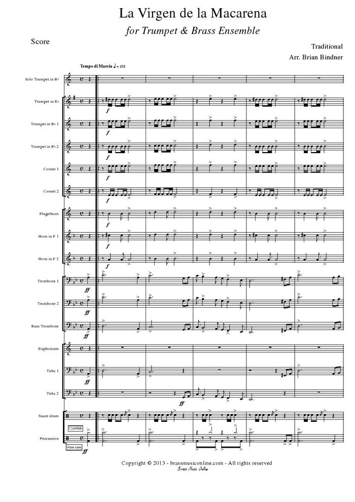 La Virgen de la Macarena - Trumpet and Brass Ensemble